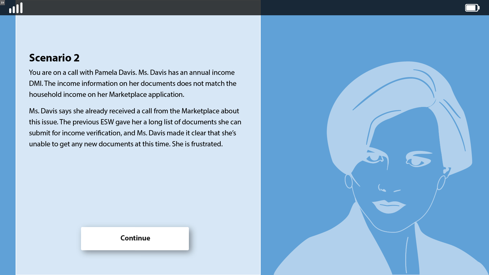 a scenario set up to resemble interactive fiction