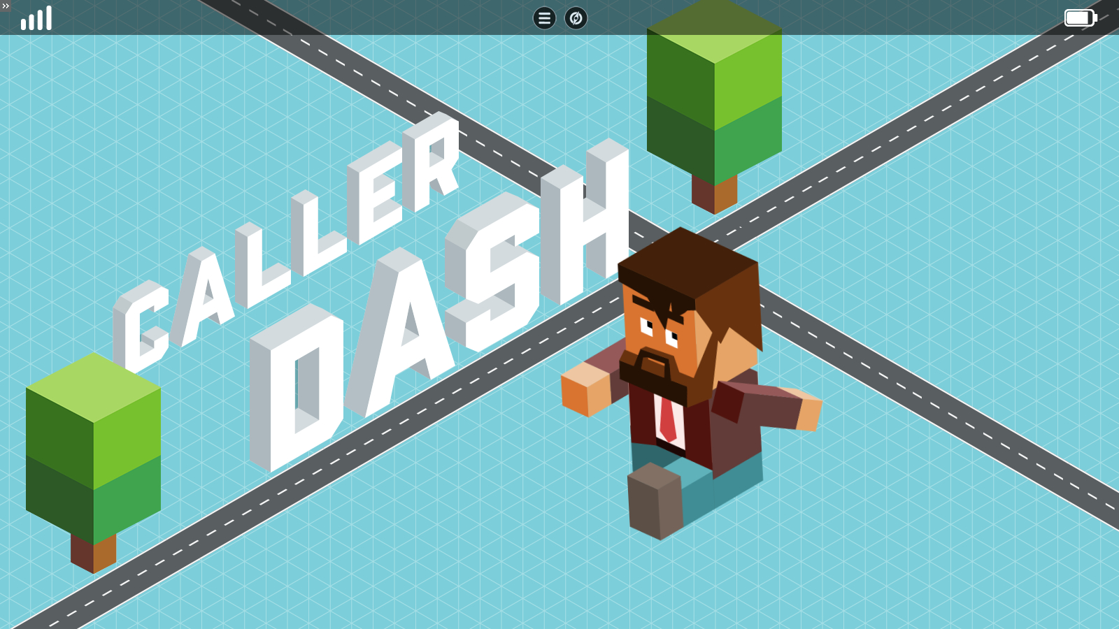 a title slide for a game called Caller Dash