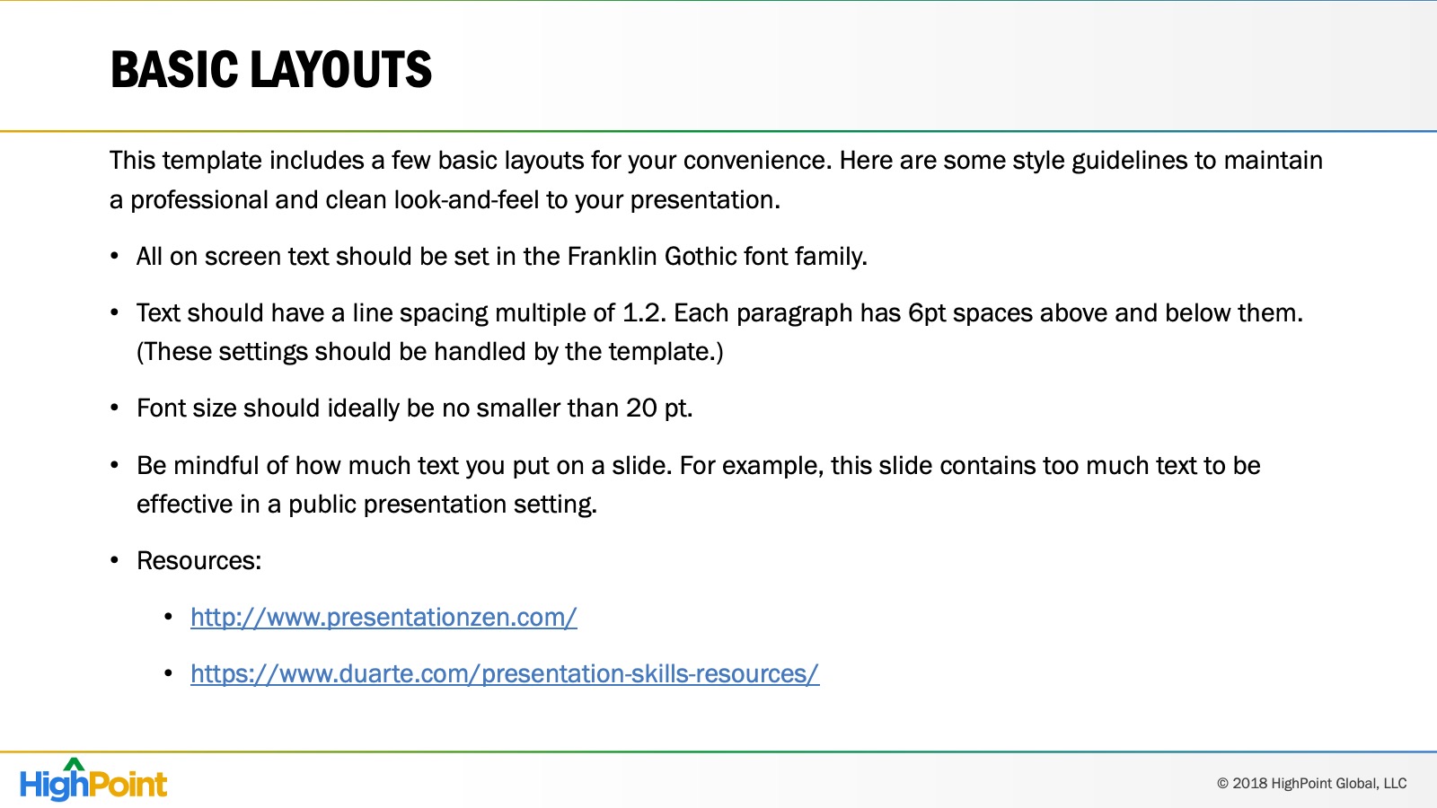 corporate PowerPoint template instructions