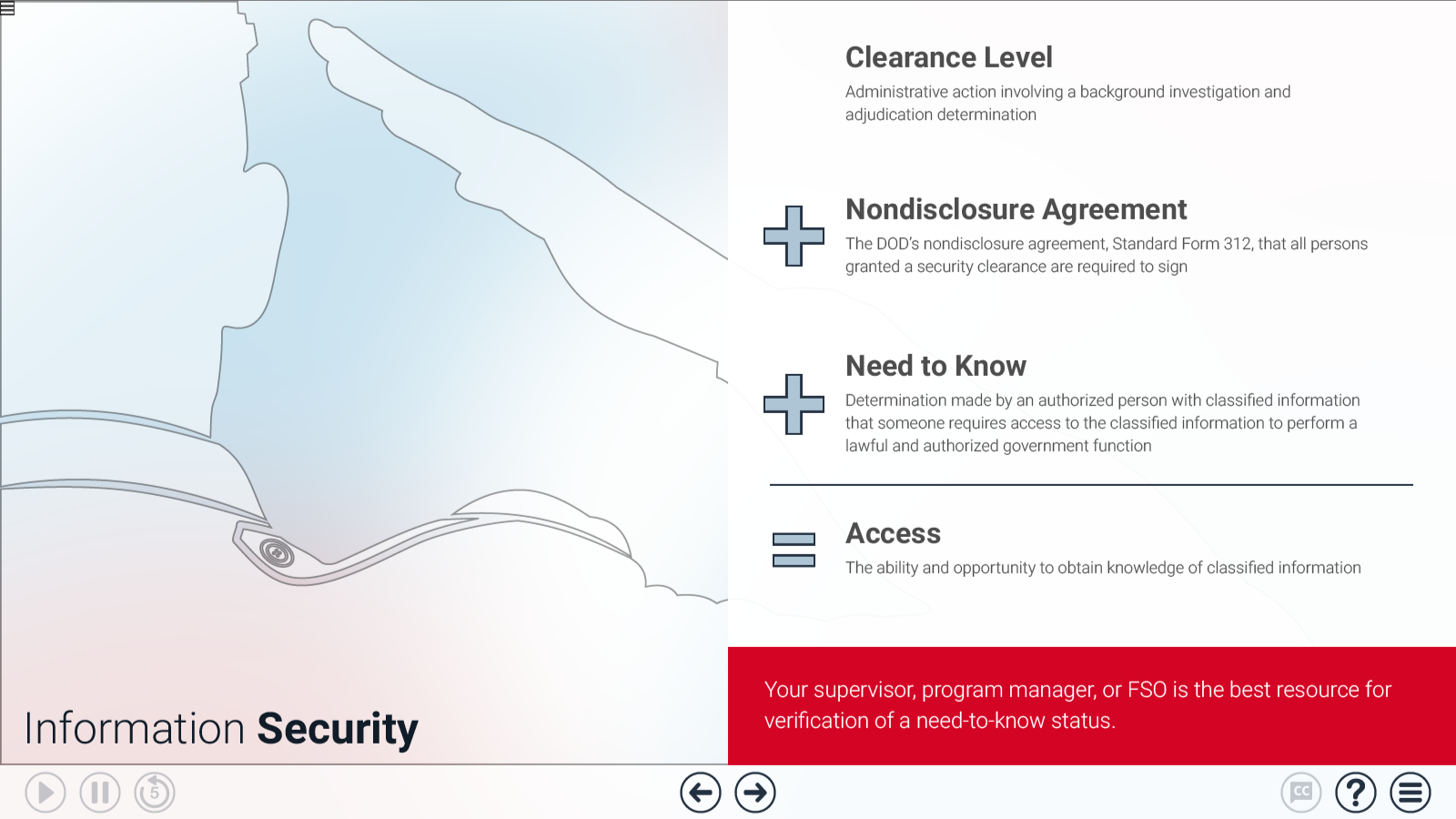 a  slide explaining necessary compnants to obtaining clearance